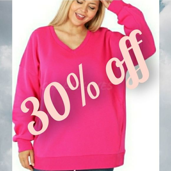 Callie Lives Sweaters - Sold @karabiel123 Stasia Plus Size 2x18-20 Pullover front pocket Pink Sweatshirt